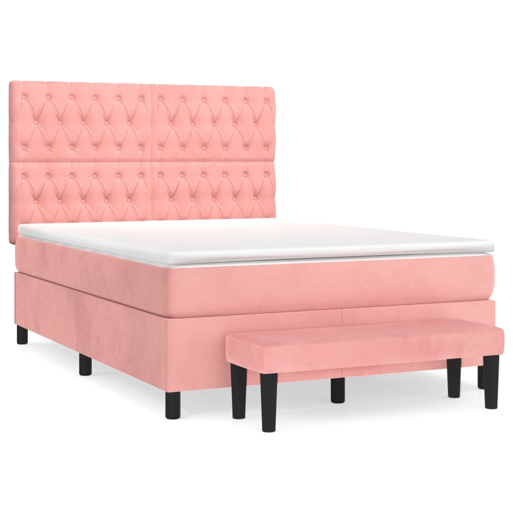 Sommier à lattes de lit avec matelas Rose 140x200 cm Velours - XIOS