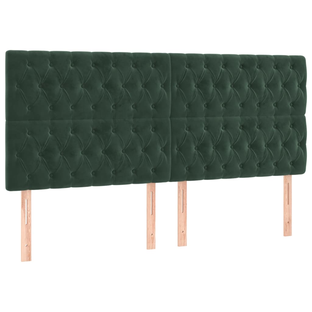Sommier à lattes de lit et matelas Vert foncé 200x200cm Velours
