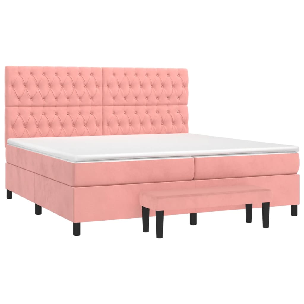 Sommier à lattes de lit avec matelas Rose 200x200 cm Velours - XIOS