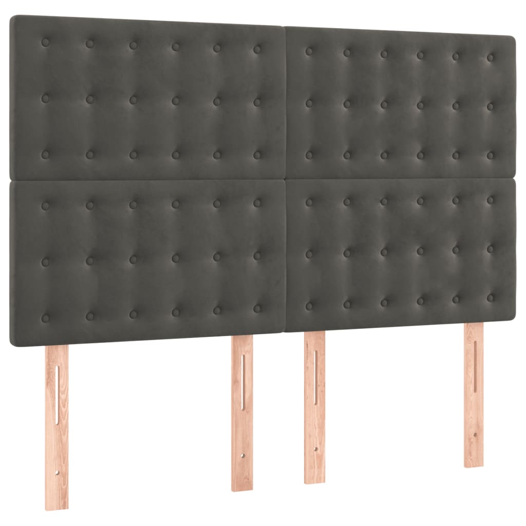 Sommier à lattes de lit et matelas Gris foncé 140x190cm Velours - XIOS