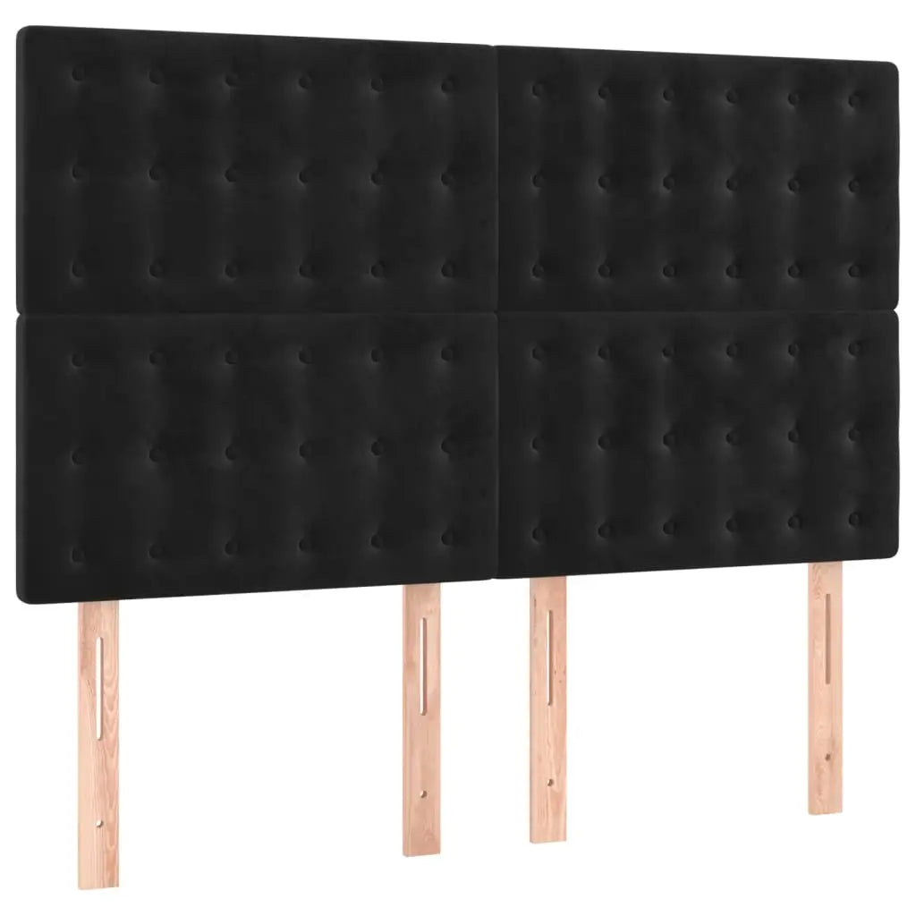 Sommier à lattes de lit avec matelas Noir 140x190 cm Velours - XIOS