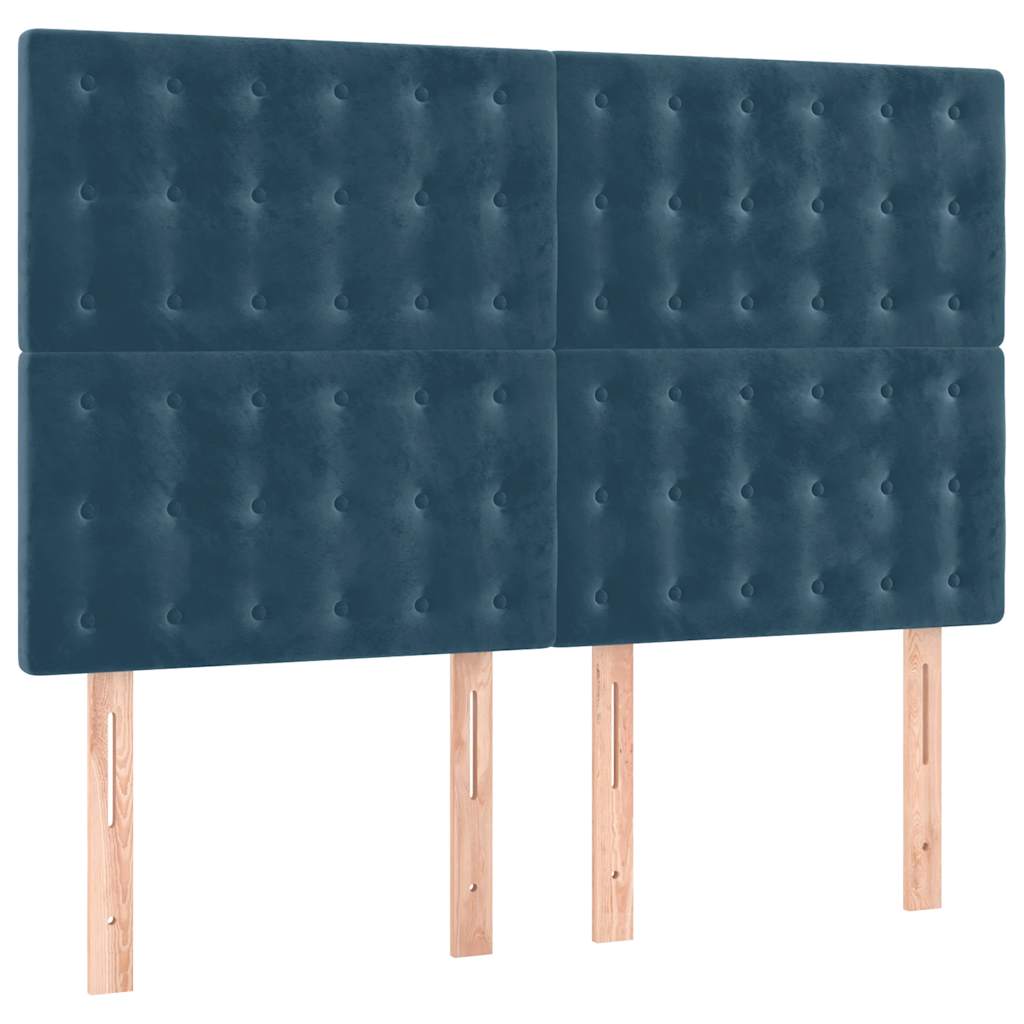 Sommier à lattes de lit et matelas Bleu foncé 140x190cm Velours - XIOS