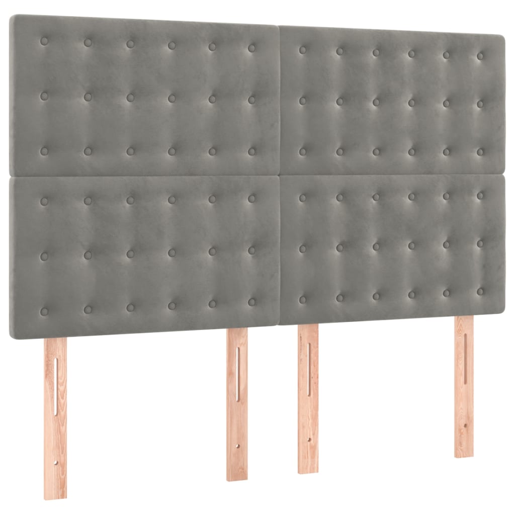 Sommier à lattes de lit et matelas Gris clair 140x200cm Velours - XIOS