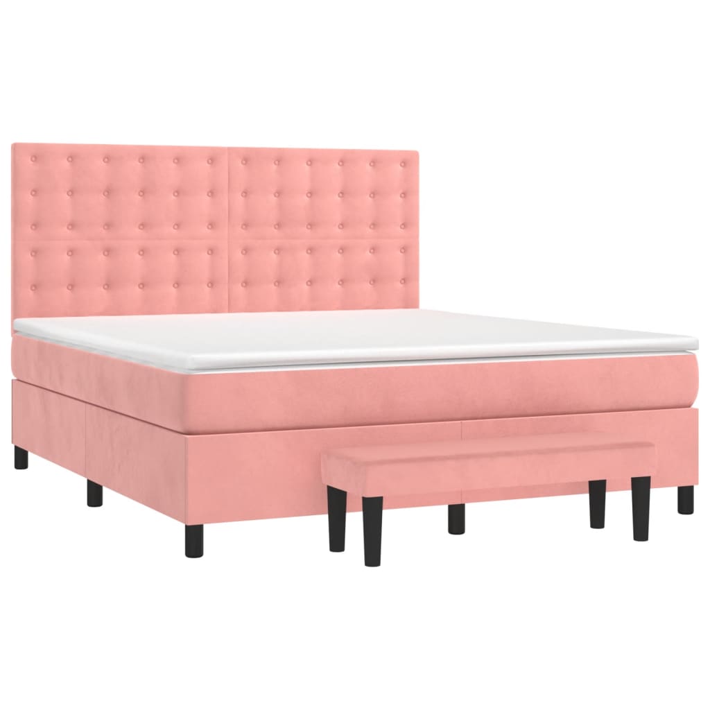 Sommier à lattes de lit avec matelas Rose 160x200 cm Velours - XIOS