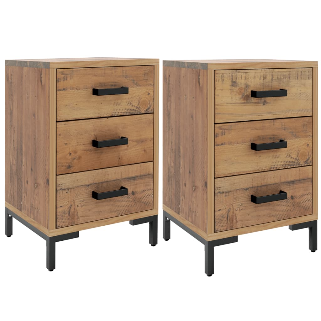 Tables de chevet 2 pcs 40x30x55 cm Bois de pin massif