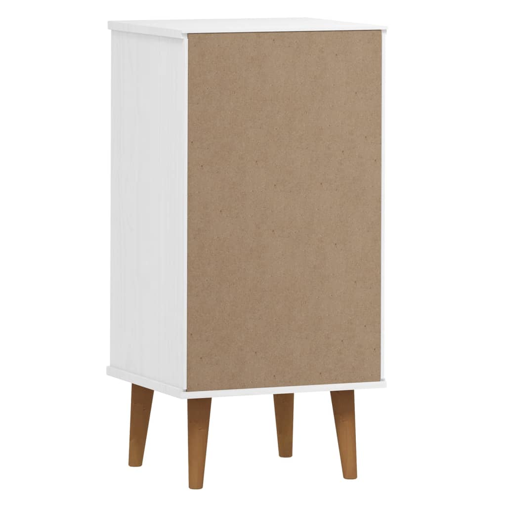 Commode MOLDE Blanc 40x35x82 cm Bois de pin massif - XIOS