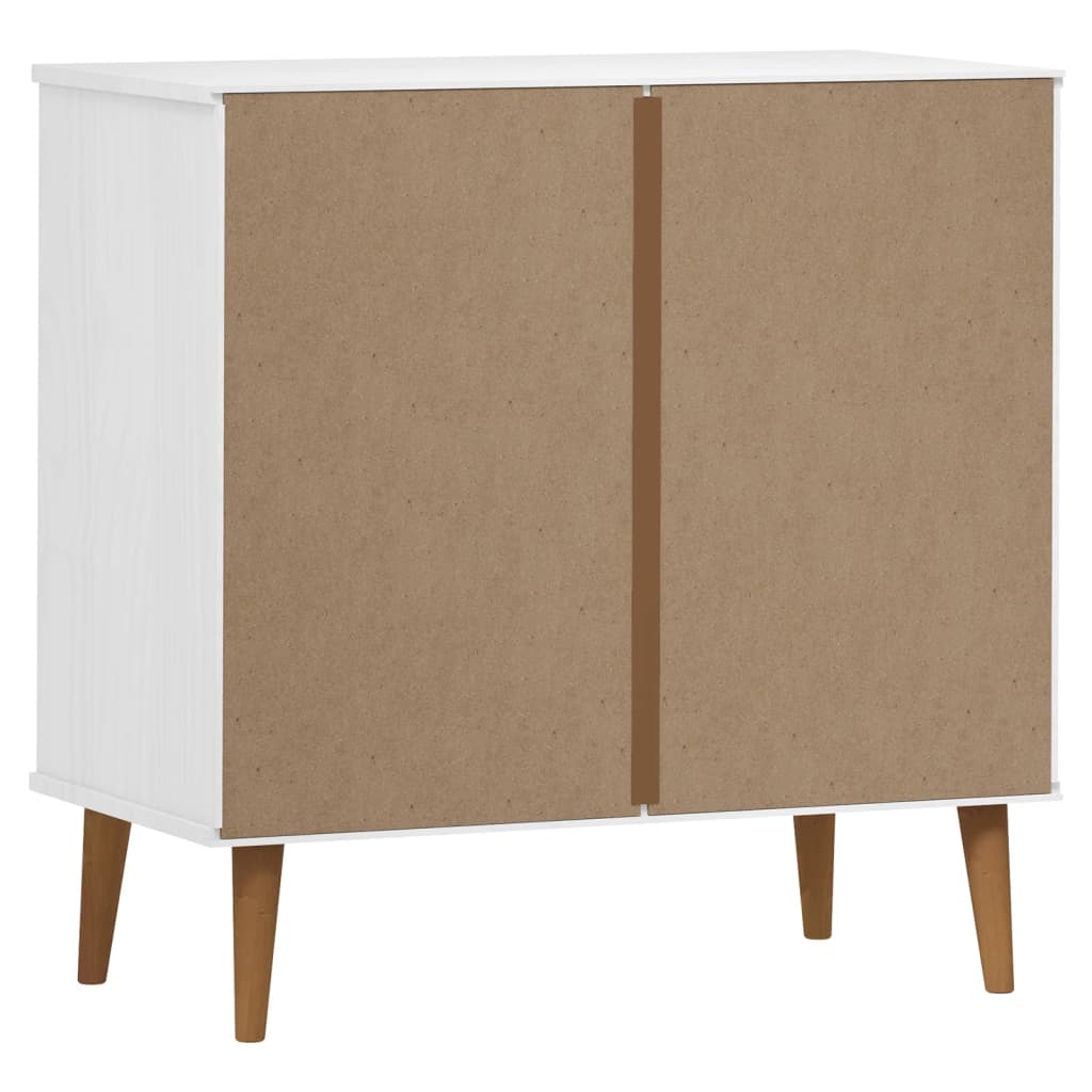 Commode MOLDE Blanc 80x40x80 cm Bois de pin massif - XIOS