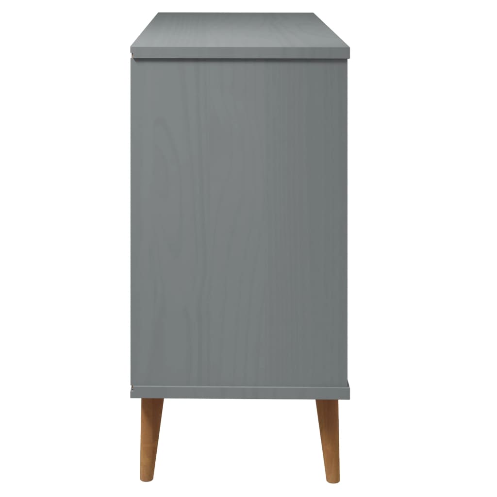 Commode MOLDE Gris 113x40x80 cm Bois de pin massif - XIOS