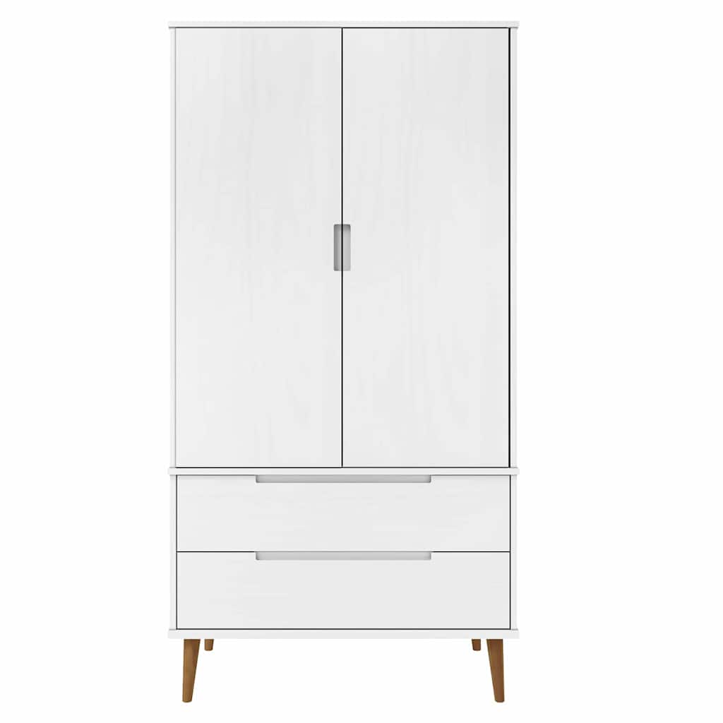Garde-robe MOLDE Blanc 90x55x175 cm Bois massif de pin