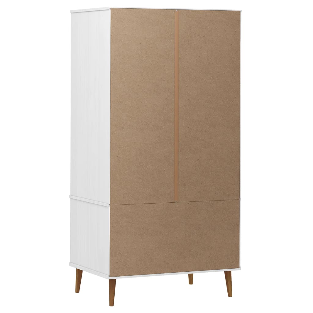Garde-robe MOLDE Blanc 90x55x175 cm Bois massif de pin - XIOS