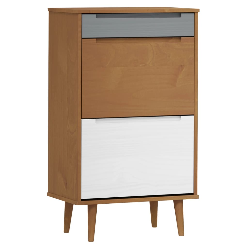 Armoire à chaussures MOLDE Marron 59,5x35x103 cm Bois de pin - XIOS