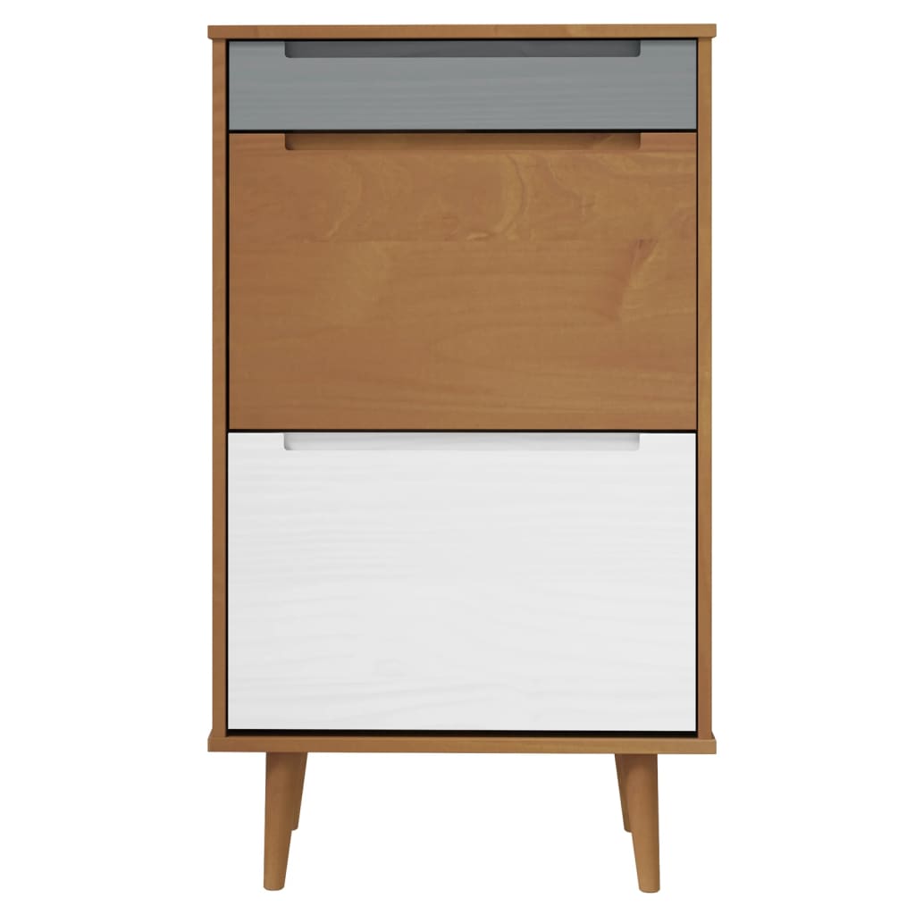 Armoire à chaussures MOLDE Marron 59,5x35x103 cm Bois de pin - XIOS