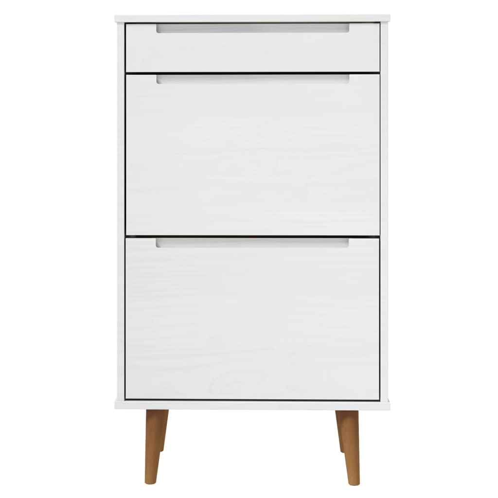 Armoire à chaussures MOLDE Blanc 59,5x35x103 cm Bois de pin - XIOS