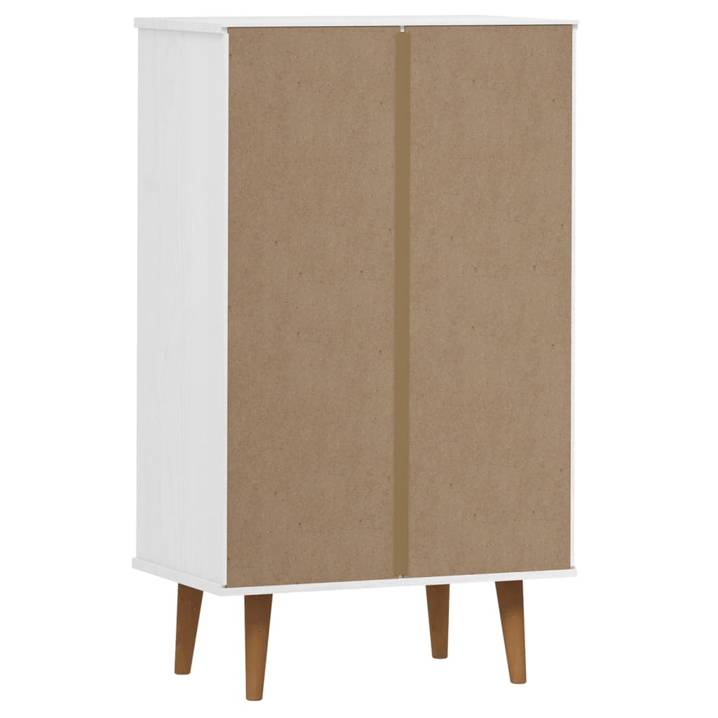 Armoire à chaussures MOLDE Blanc 59,5x35x103 cm Bois de pin - XIOS