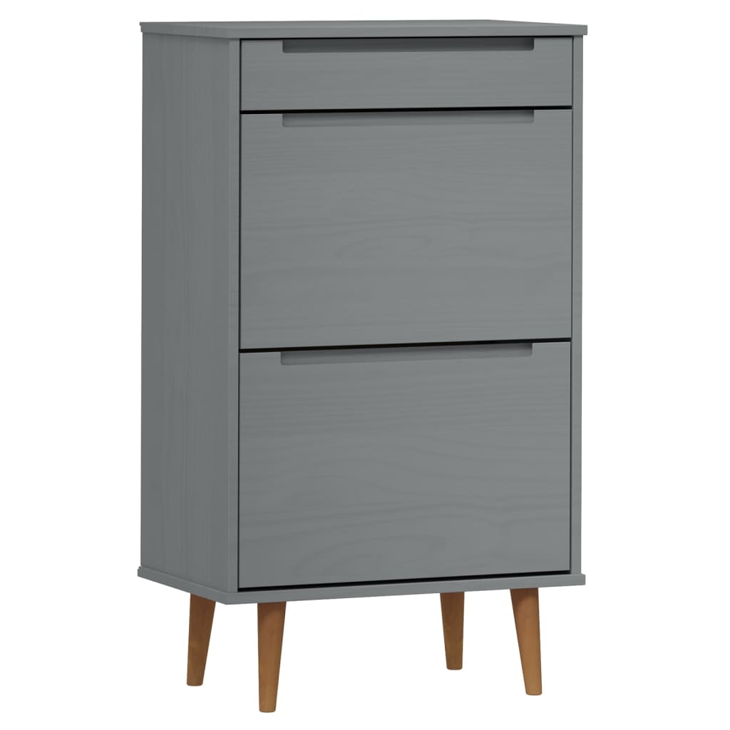 Armoire à chaussures MOLDE Gris 59,5x35x103 cm Bois de pin - XIOS