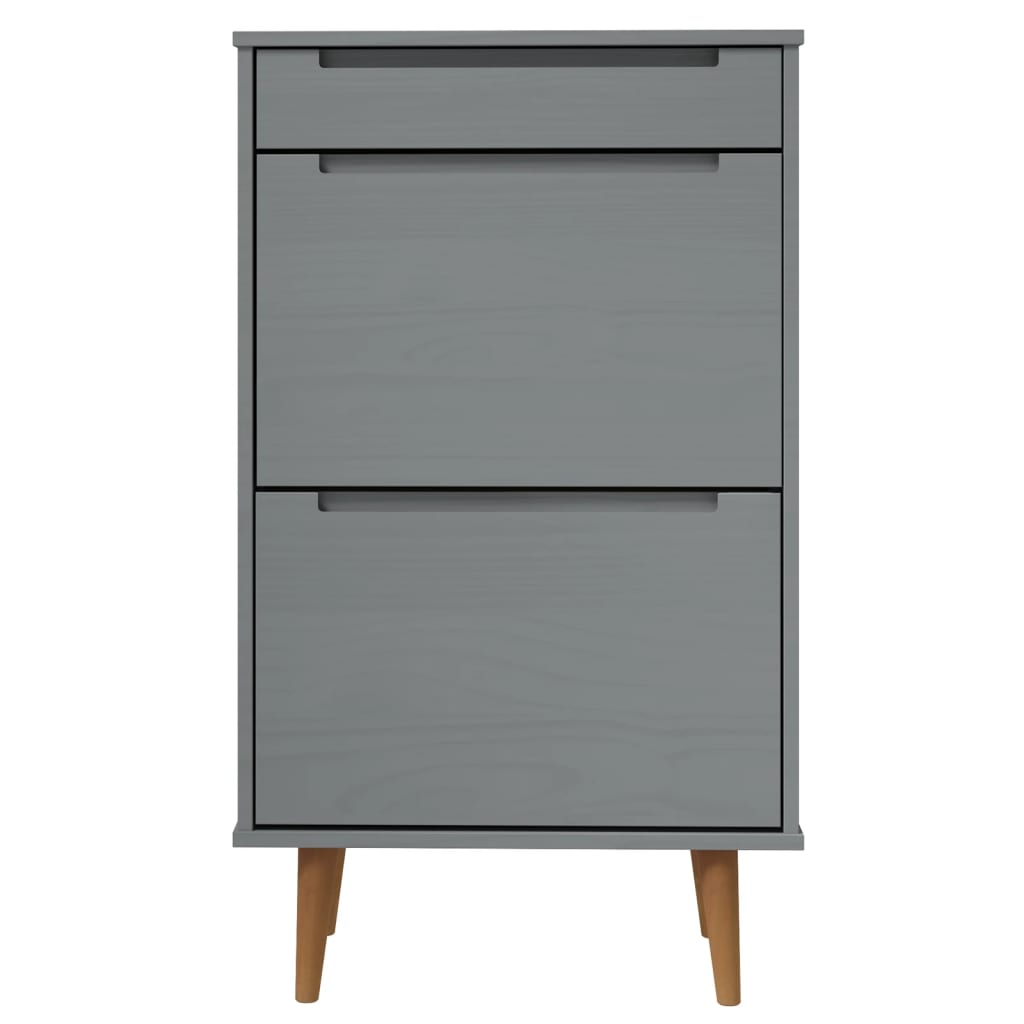 Armoire à chaussures MOLDE Gris 59,5x35x103 cm Bois de pin - XIOS
