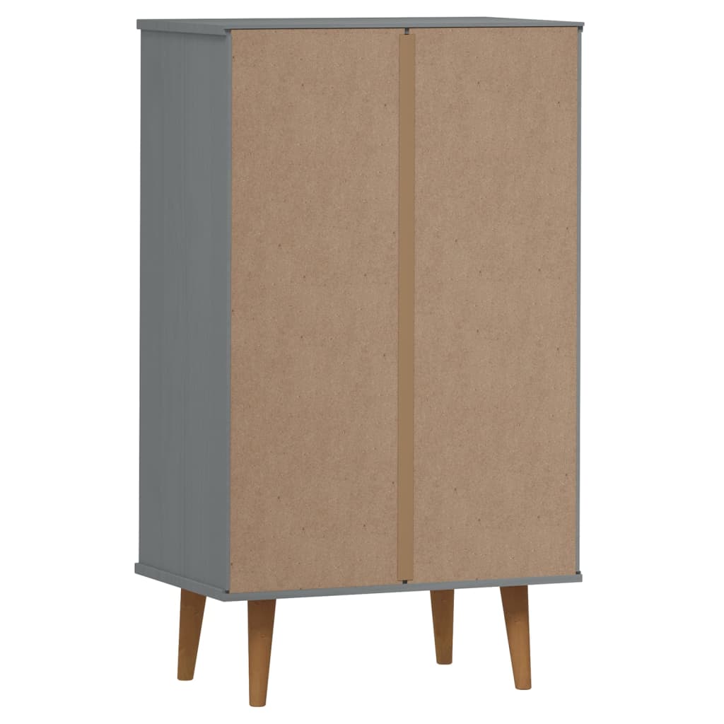 Armoire à chaussures MOLDE Gris 59,5x35x103 cm Bois de pin - XIOS