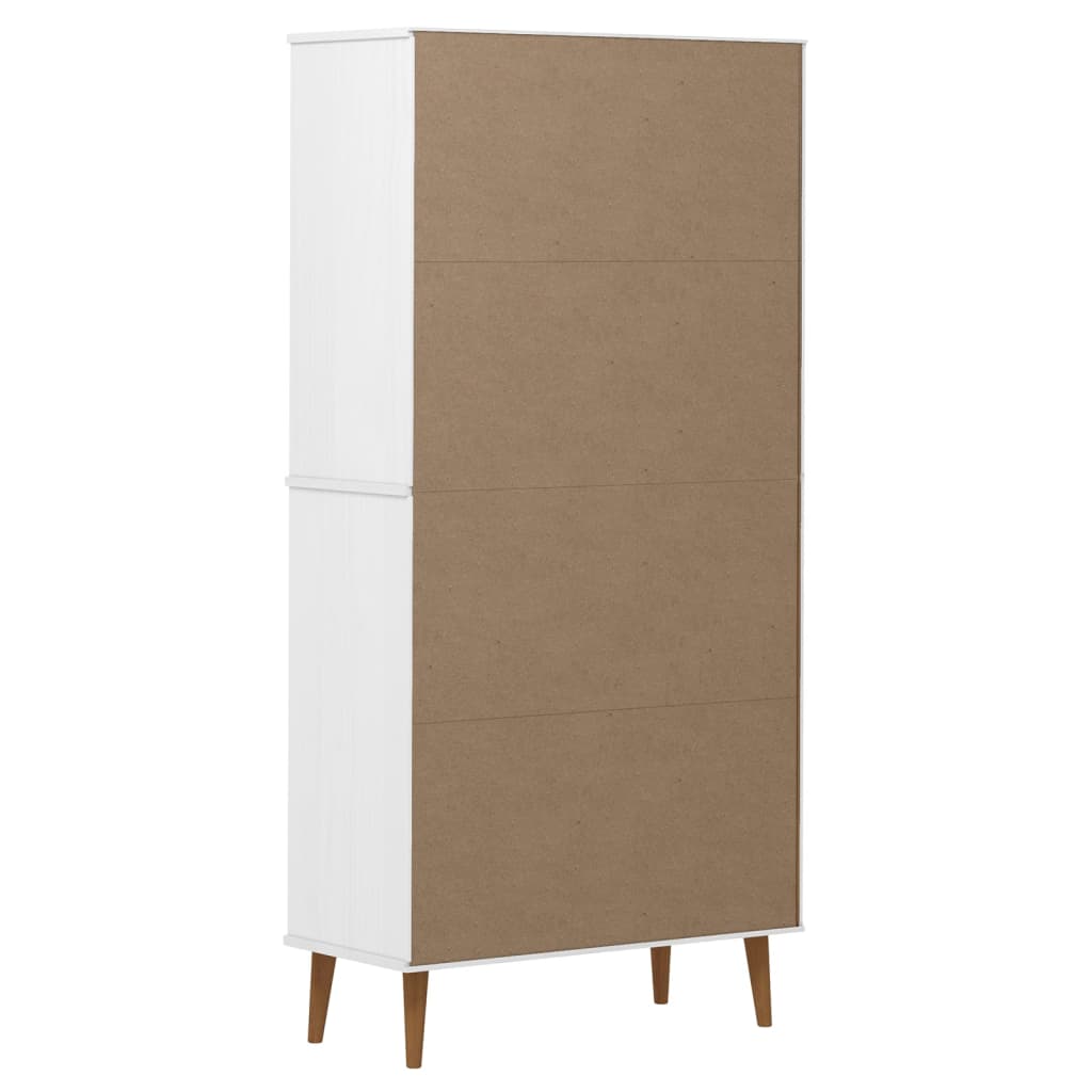 Bibliothèque MOLDE Blanc 85x35x170,5 cm Bois massif de pin - XIOS
