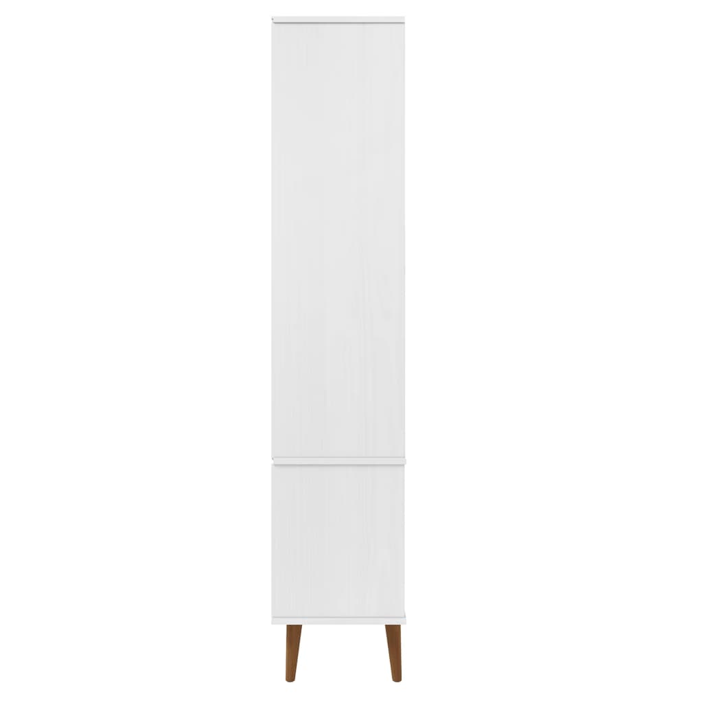 Armoire à vitrine MOLDE Blanc 90x35x175 cm Bois de pin massif - XIOS