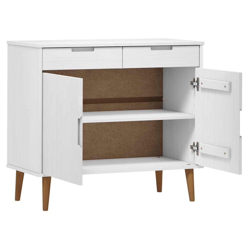 Buffet MOLDE Blanc 90x40x80 cm Bois massif de pin - XIOS