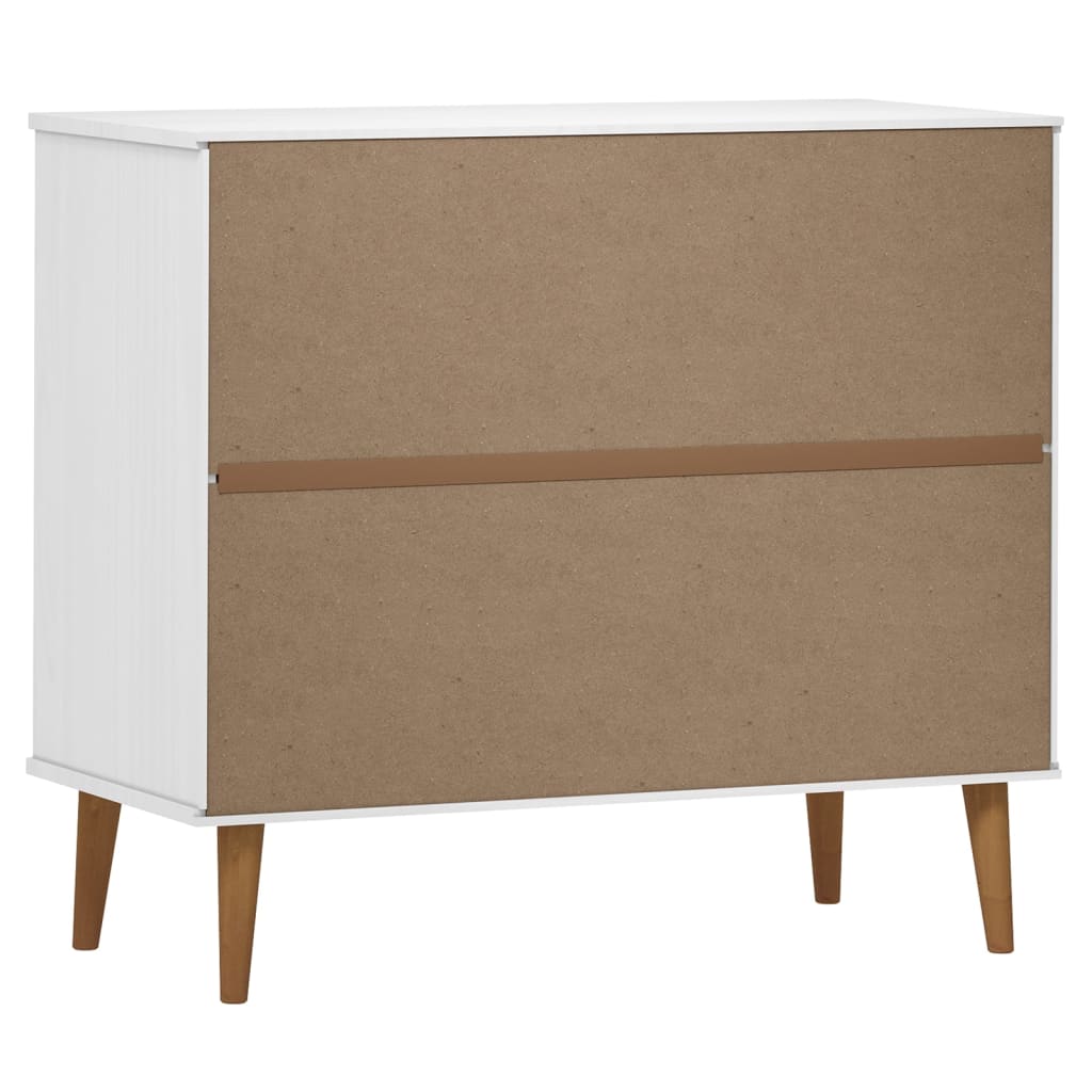 Buffet MOLDE Blanc 90x40x80 cm Bois massif de pin - XIOS