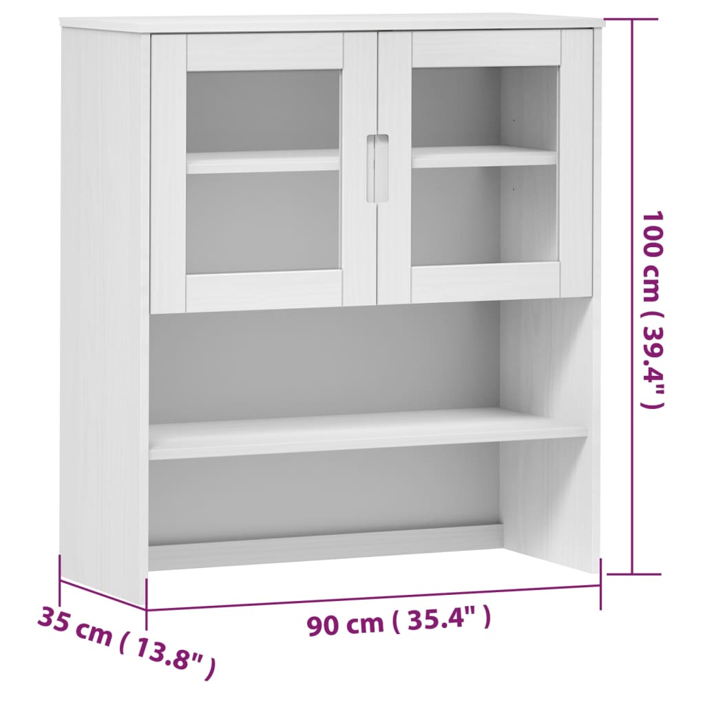 Dessus de buffet MOLDE Blanc 90x35x100 cm Bois massif de pin - XIOS