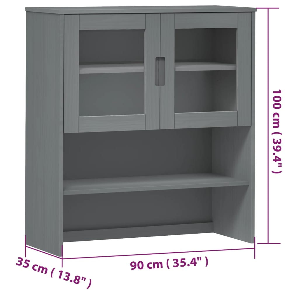 Dessus de buffet MOLDE Gris 90x35x100 cm Bois massif de pin - XIOS