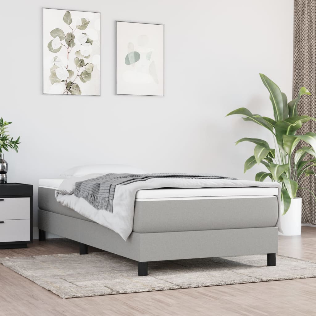 Sommier à lattes de lit avec matelas Gris clair 80x200 cm Tissu - XIOS