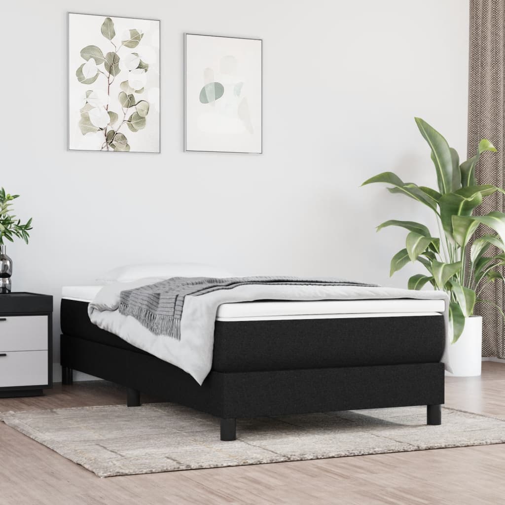 Sommier à lattes de lit et matelas Noir 80x200 cm Tissu - XIOS