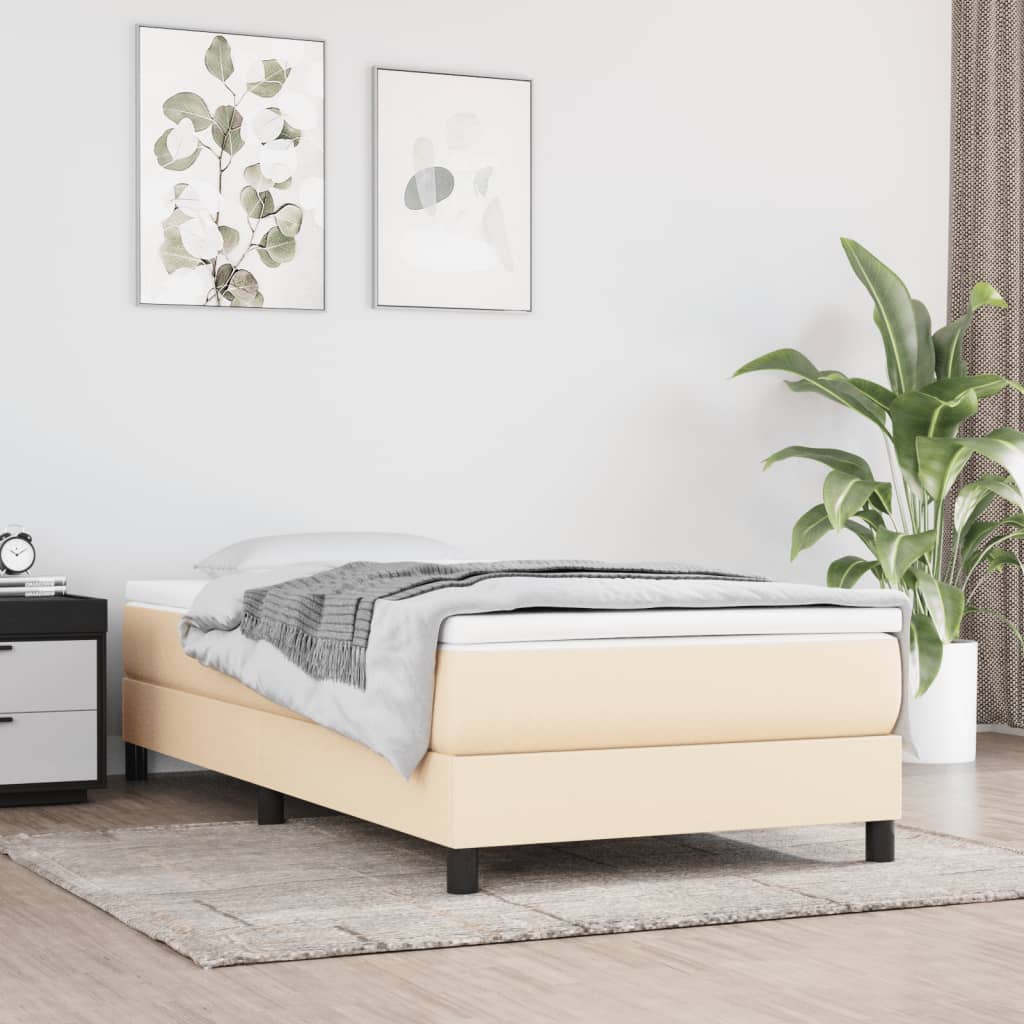Sommier à lattes de lit avec matelas Crème 80x200 cm Tissu - XIOS