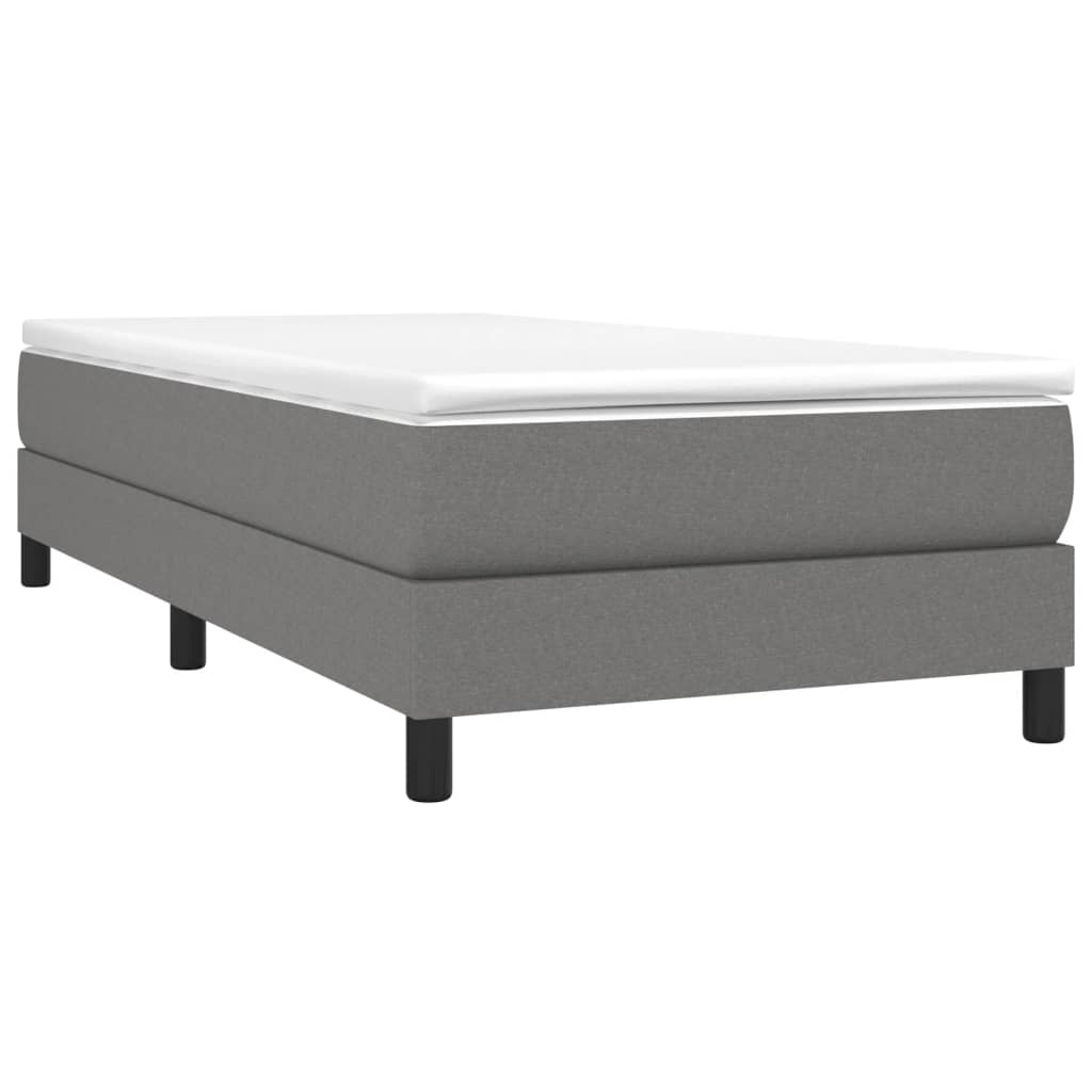 Sommier à lattes de lit et matelas Gris foncé 90x190 cm Tissu - XIOS