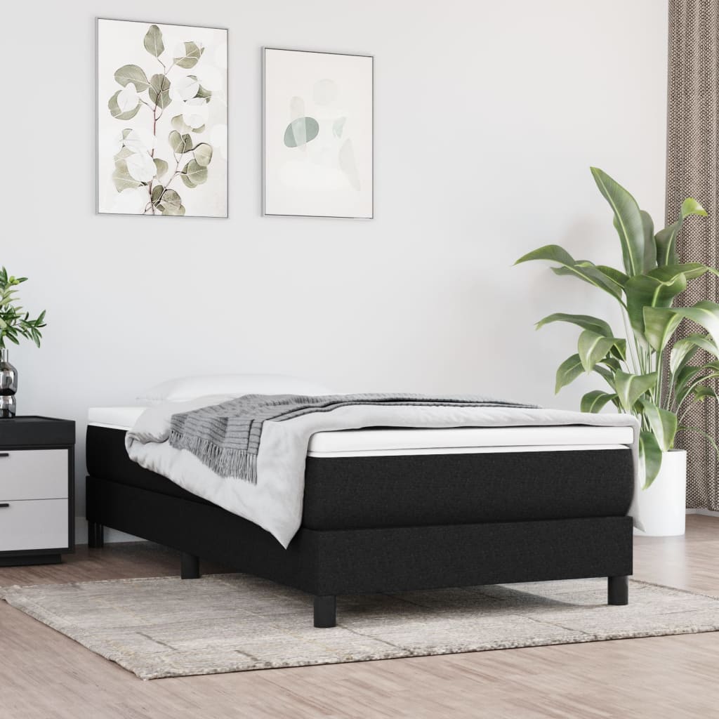 Sommier à lattes de lit avec matelas Noir 90x190 cm Tissu - XIOS