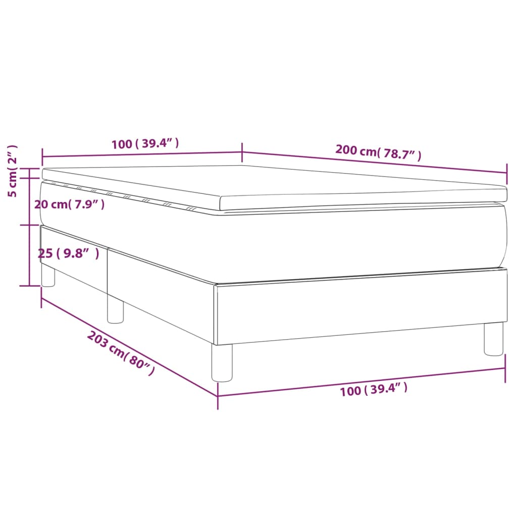 Sommier à lattes de lit avec matelas Bleu 100x200 cm Tissu - XIOS