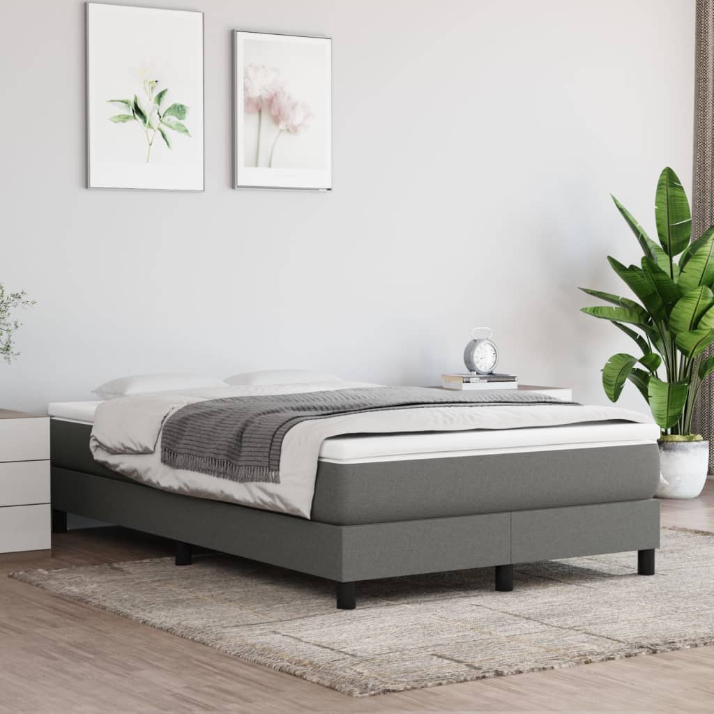 Sommier à lattes de lit avec matelas Gris foncé 120x200cm Tissu - XIOS
