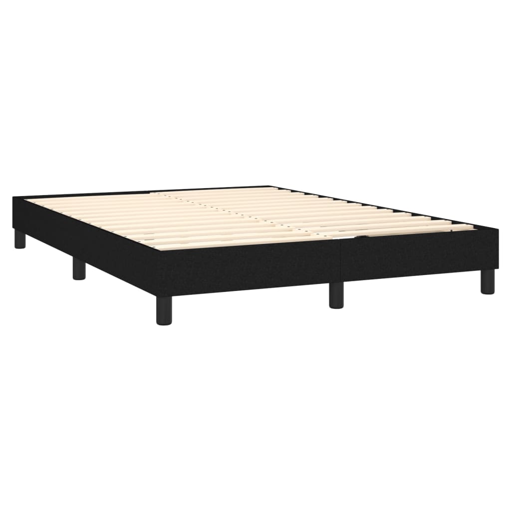 Sommier à lattes de lit avec matelas Noir 140x190 cm Tissu - XIOS
