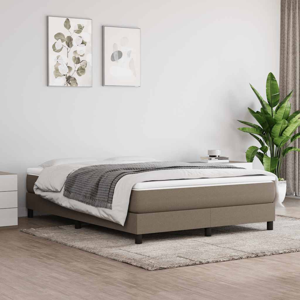 Sommier à lattes de lit avec matelas Taupe 140x190 cm Tissu - XIOS