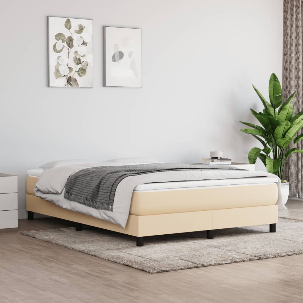 Sommier à lattes de lit avec matelas Crème 160x200 cm Tissu - XIOS