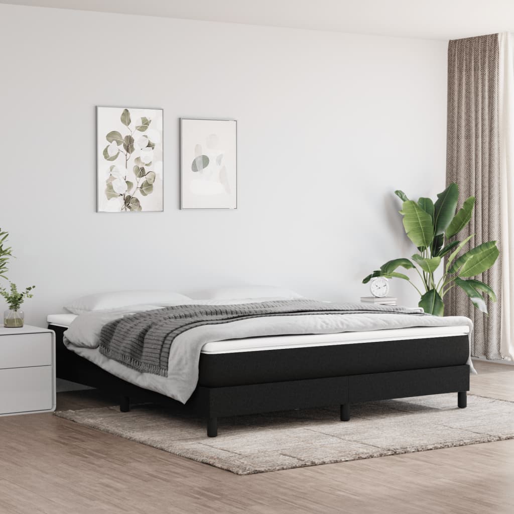 Sommier à lattes de lit avec matelas Noir 180x200 cm Tissu - XIOS