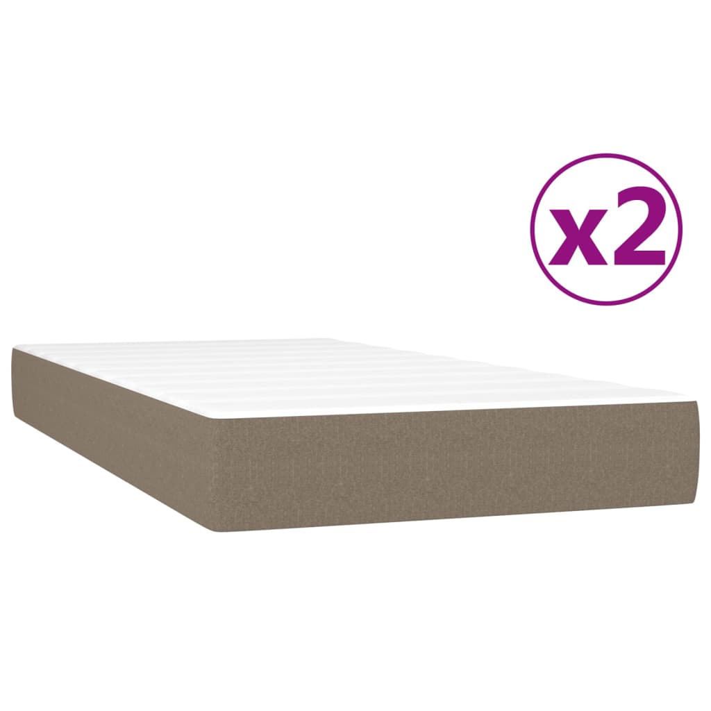 Sommier à lattes de lit avec matelas Taupe 200x200 cm Tissu - XIOS