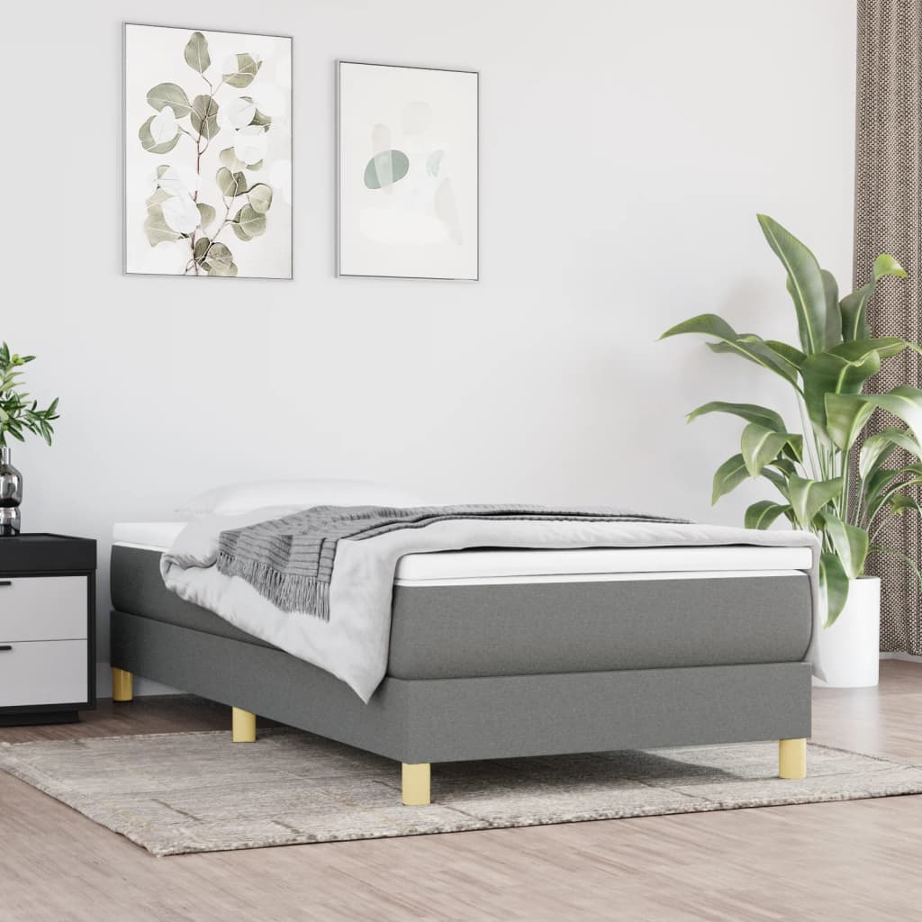 Sommier à lattes de lit avec matelas Gris foncé 80x200 cm Tissu - XIOS