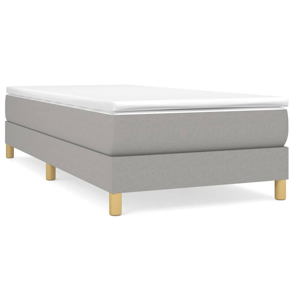 Sommier à lattes de lit et matelas Gris clair 90x190 cm Tissu - XIOS