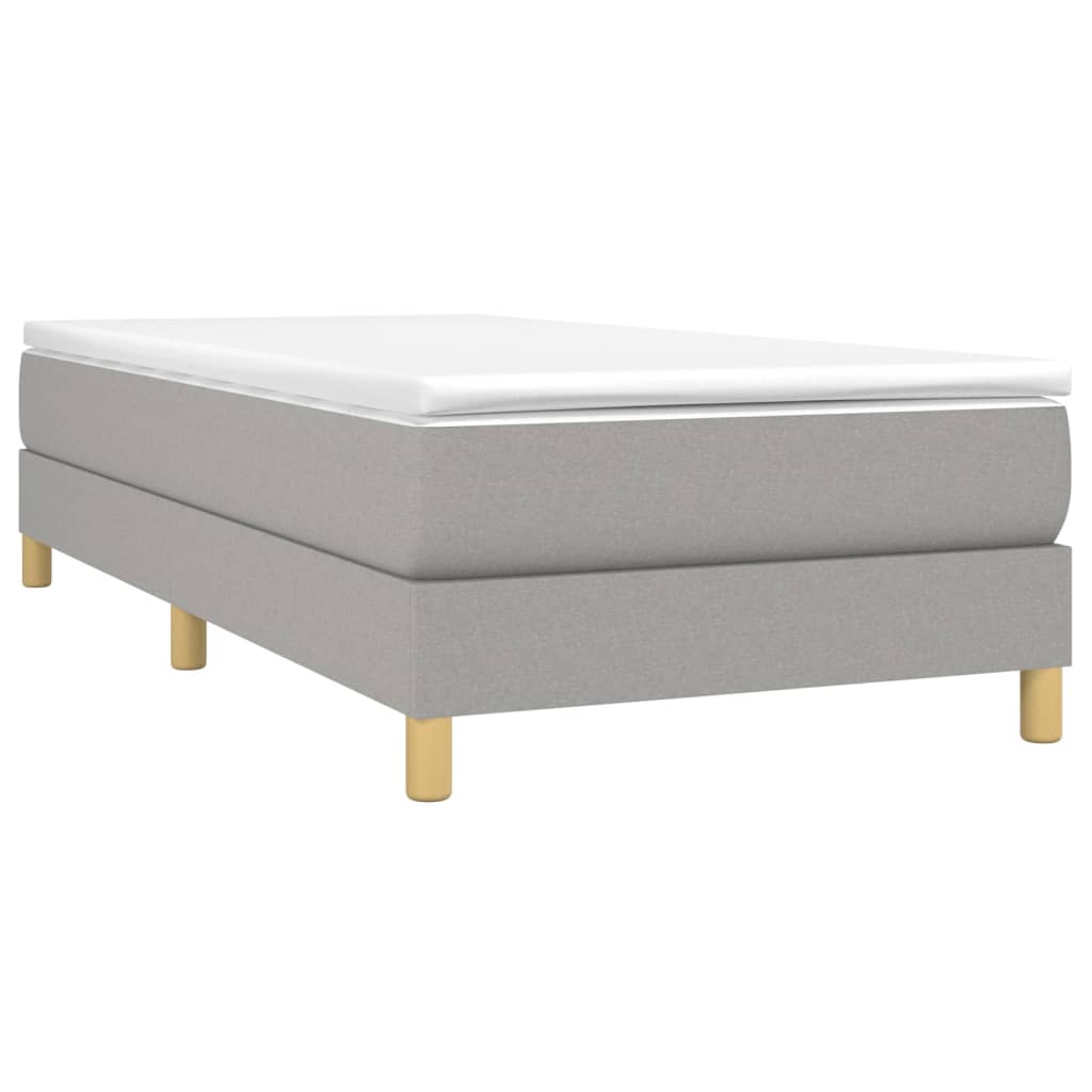 Sommier à lattes de lit et matelas Gris clair 90x190 cm Tissu - XIOS