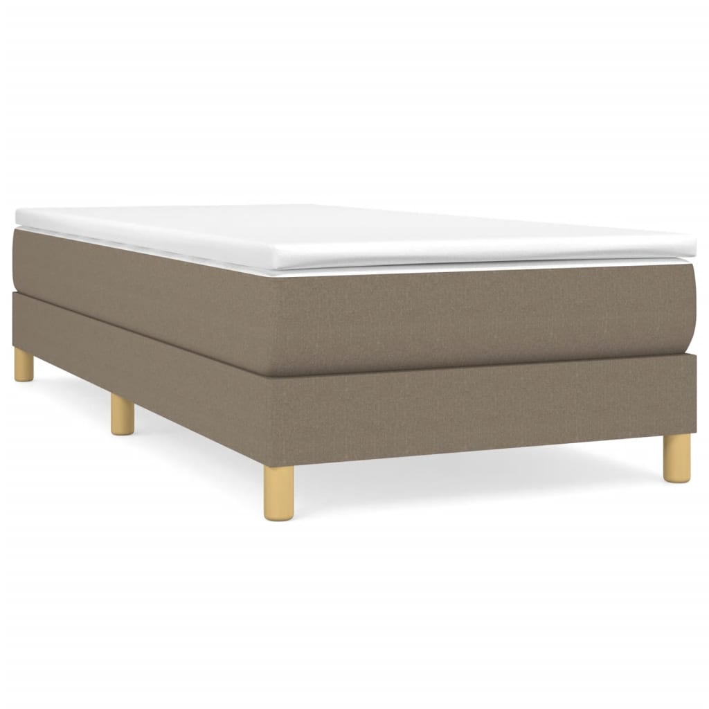Sommier à lattes de lit avec matelas Taupe 90x190 cm Tissu - XIOS