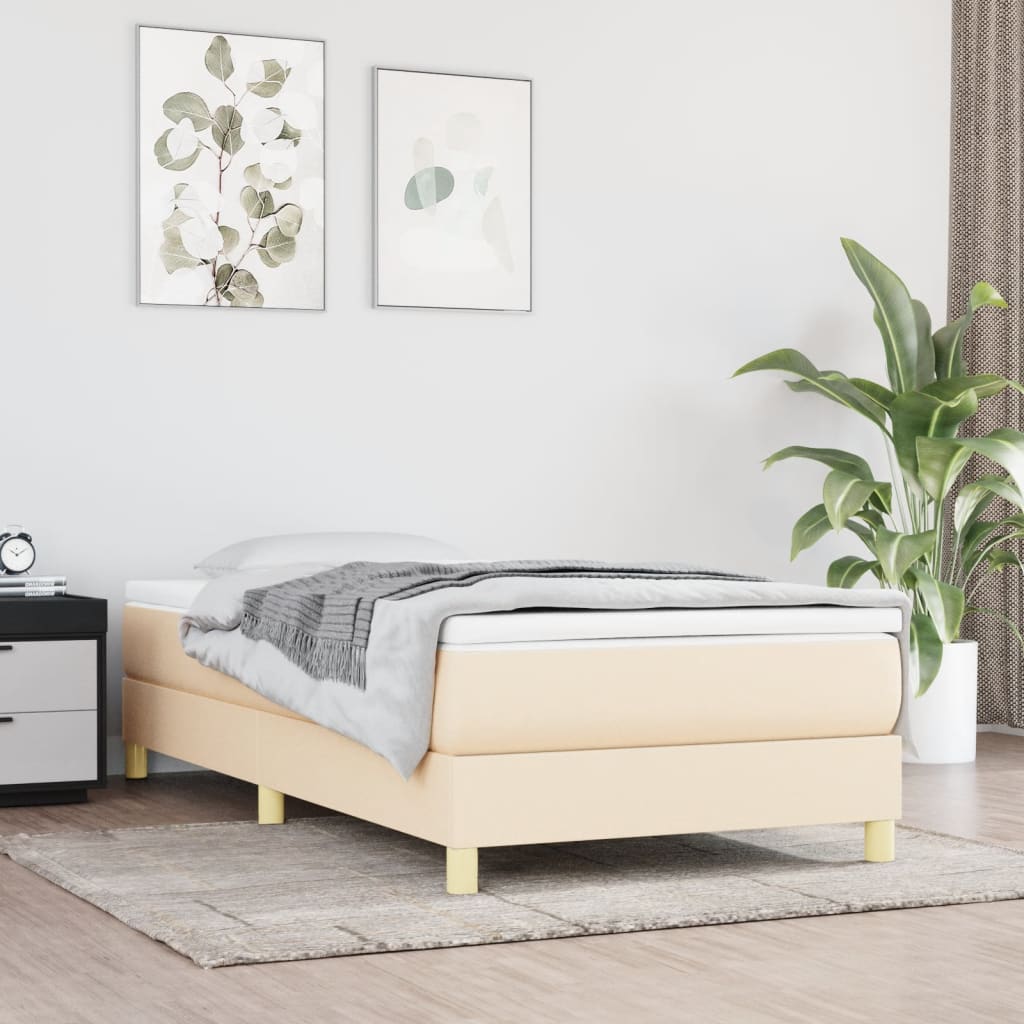 Sommier à lattes de lit et matelas Crème 90x190 cm Tissu - XIOS