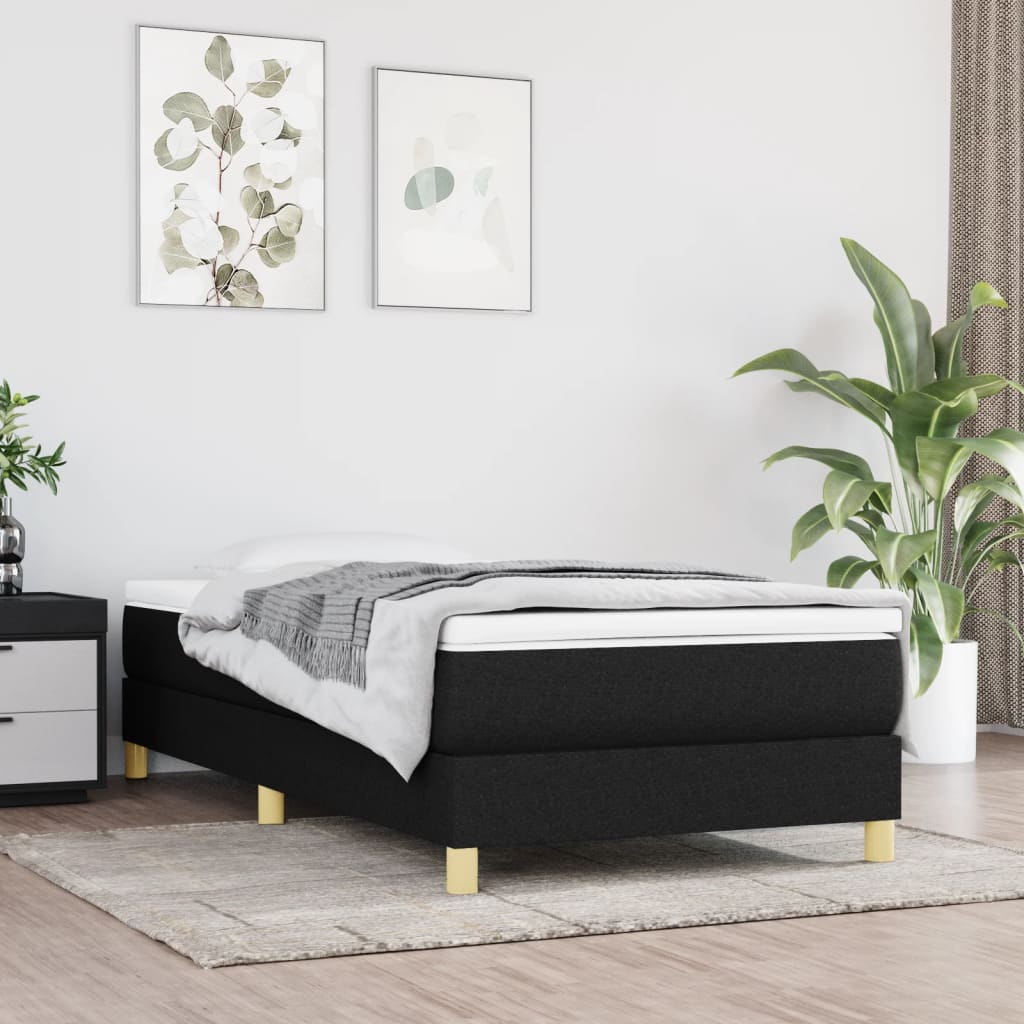 Sommier à lattes de lit avec matelas Noir 100x200 cm Tissu - XIOS