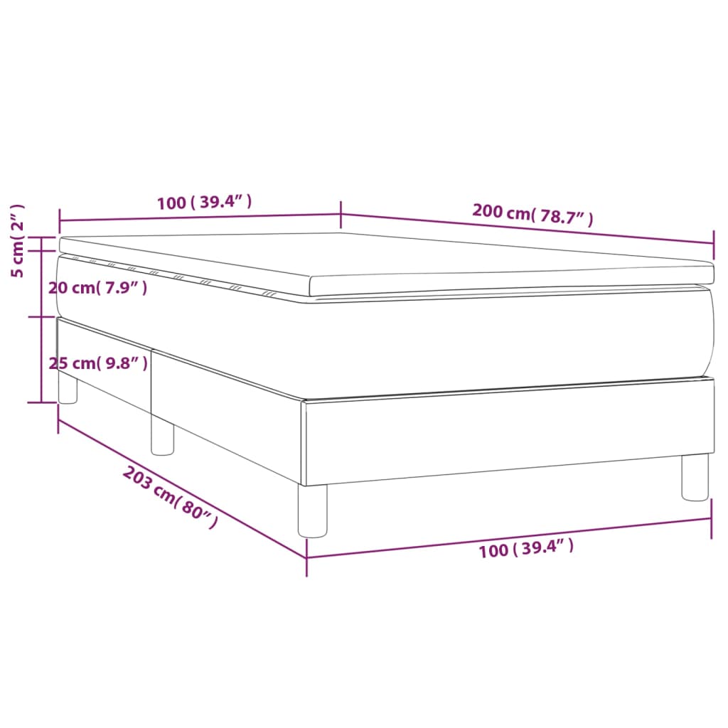 Sommier à lattes de lit avec matelas Bleu 100x200 cm Tissu - XIOS