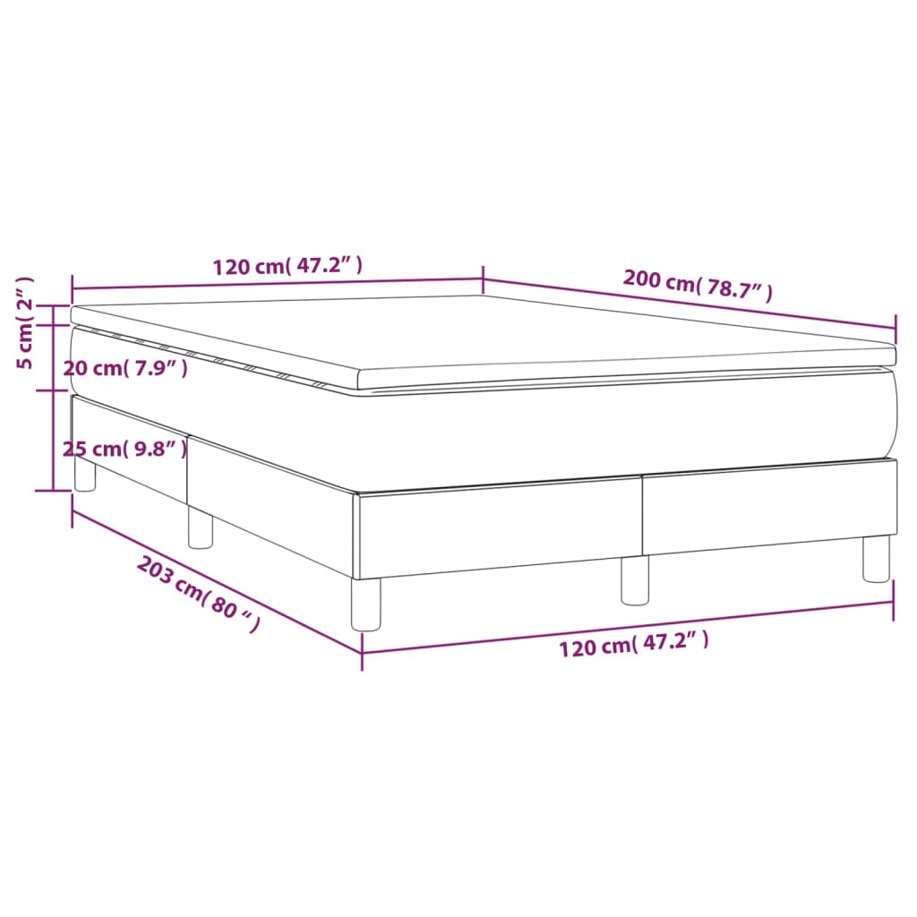 Sommier à lattes de lit avec matelas Gris clair 120x200cm Tissu - XIOS