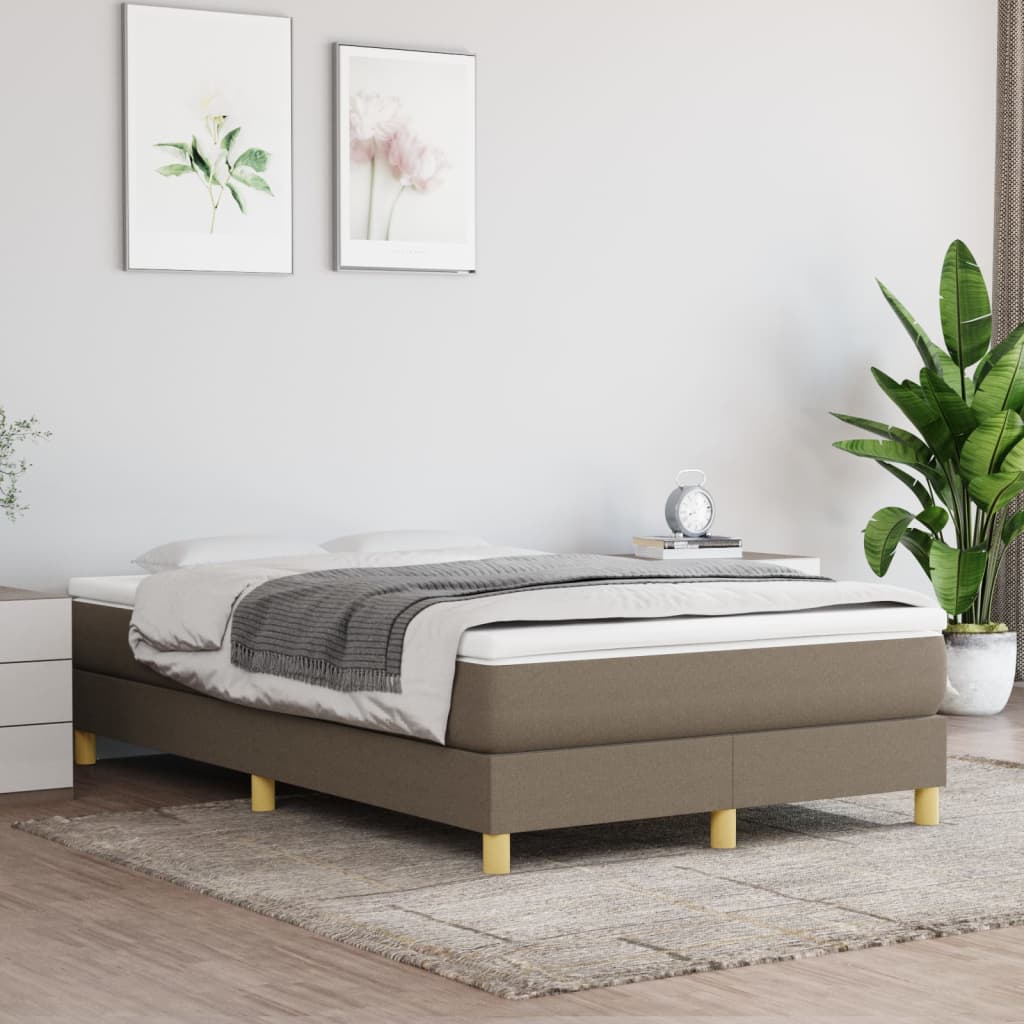 Sommier à lattes de lit avec matelas Taupe 120x200 cm Tissu - XIOS