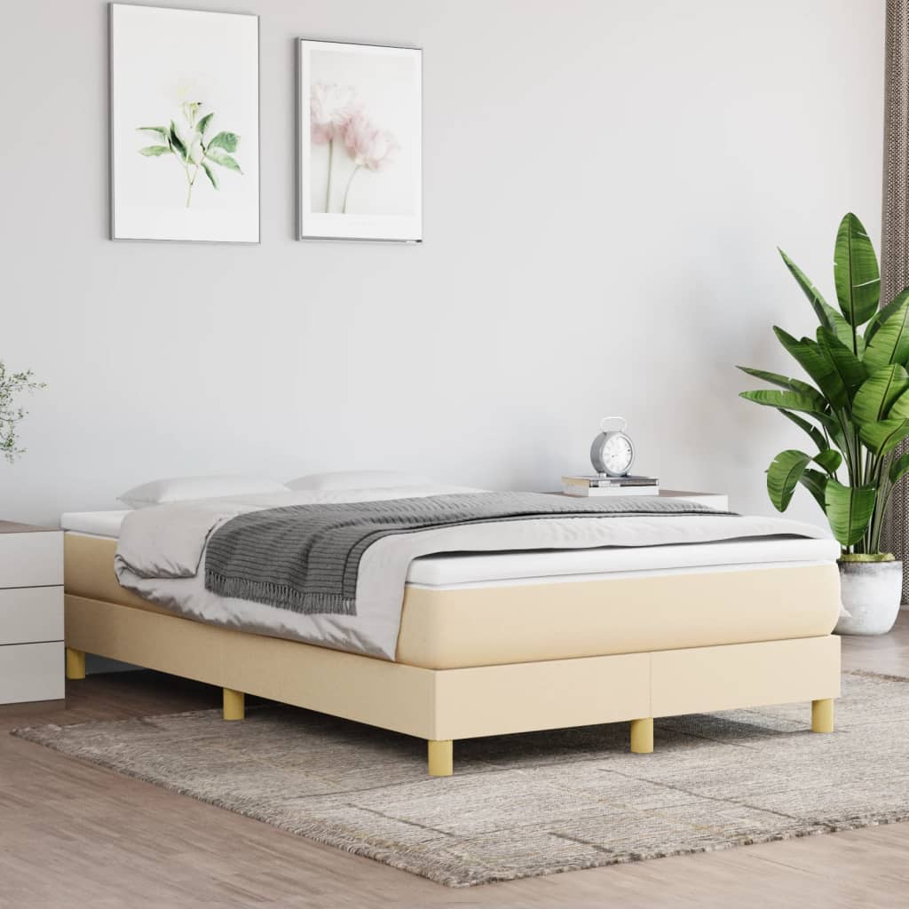 Sommier à lattes de lit avec matelas Crème 120x200 cm Tissu - XIOS