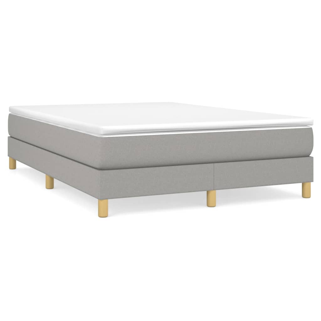 Sommier à lattes de lit avec matelas Gris clair 140x190cm Tissu - XIOS